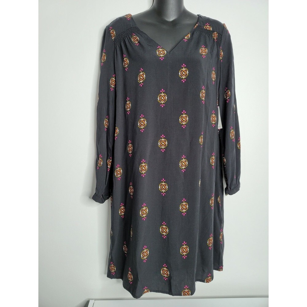 OLD NAVY Black Tunic‎ Dress Size Small V-Neck Long Sleeves NEW